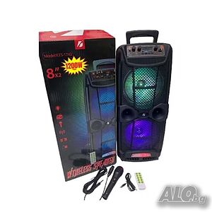 Тонколона KTS 1743; 2x8”; Микрофон BT/MP3,FM, SD/MMS, 60 см.