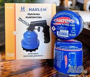 газова горелка метално тяло+Бонус 2 бутилки х 190 гр
