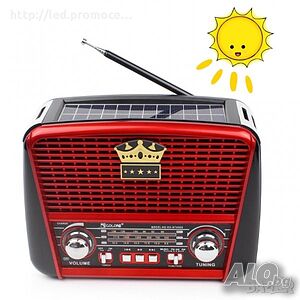 Ретро BT колонка GOLON RX-BT455S, FM; МР3 +вграден соларен панел