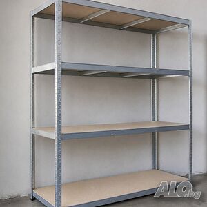 Метален гаражен стелаж HÖGLER 180x160x60 см - 4 рафта, до 1200 кг, поцинкована стомана