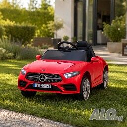 Червена акумулаторна кола Mercedes Benz CLS350 с кожена седалка 12V