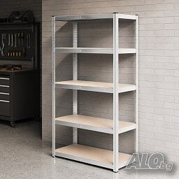 Професионален метален стелаж HÖGLER 205x120x45 см - 5 Рафта, до 880кг, регулируема височина