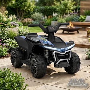 Детско акумулаторно ATV 6V 25W - Електрическо ATV с LED светлини за деца 1.5+ години, черно