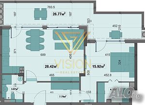 Тристаен апартамент 109 кв.м Тухла 2026 г. 6 етаж Последен етаж