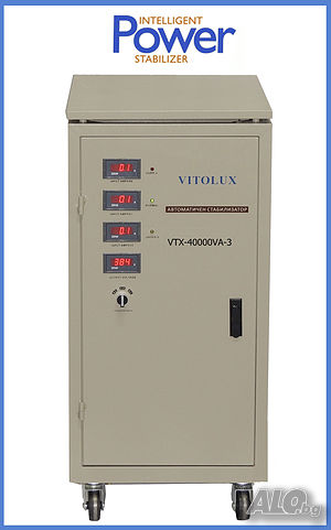 40 KVA ТРИФАЗНИ Стабилизатори на ток и напрежение със серво мотор и LED дисплей