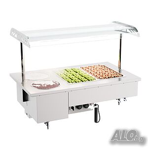 Бен-мари за вграждане 2/1, с включени купи - 1200 W