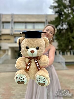Плюшено мече Абитуриент 35 см и 100 см, различни цветове