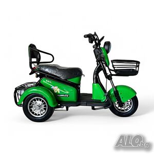 Двуместна електрическа триколка Vangurad Pudding 1800W-48V-20Ah- DEEP GREEN