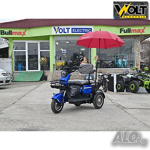 Електрическа триколка Bullmax C2 MAX с 5 батерии, 3 места.