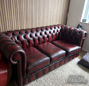 Оригинален Честърфийлд chesterfield троен диван