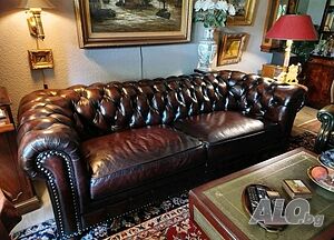 Оригинален Честърфийлд chesterfield троен диван