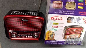 Ретро радио със соларен панел, колонка, FM+MP3+Bluetooth