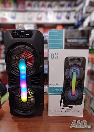 RGB Висококачествена Tонколона с микрофон 8”х 2, 2x20W
