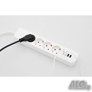 Хай-тек разклонител с 4 гнезда шуко и 4 USB порта, 3680W, 1.4 метра