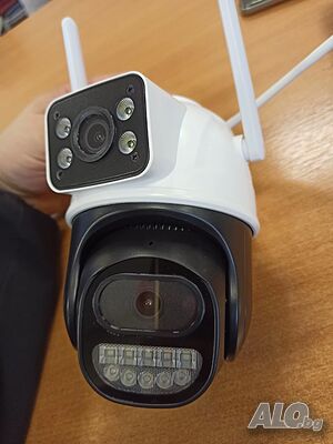 4K 8MP Външна WiFi PTZ Безжична Камера Двоен обектив ONVIF H.265+ Cam Нощно виждане AI Humanoid Dete
