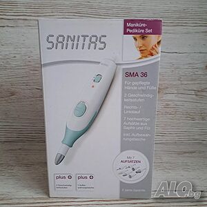 ПРОМО!! Комплект за маникюр и педикюр Sanitas SMA 36 цвят бял/син