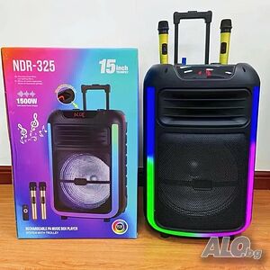 Караоке Bluetooth Тонколона, Безжичен Високоговорител С 2 Микрофона