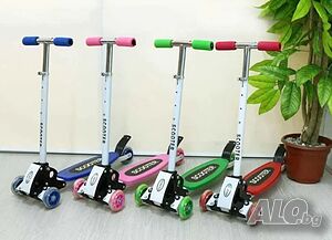 ПРОМО!! Детска тротинетка ScooTer, светеща триколка