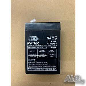 Акумулаторна оловна батерия OUTDO, 6VDC, 2,8AH, 66х33х100mm