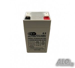 Гелов тягов акумулатор OUTDO, оловна батерия за кантар 4VDC, 4,5AH, 48х48х100mm