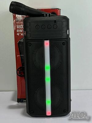 ПРОМО!! Активна караоке Bluetooth тонколона ZQS4242, 2х4 инча говорители, жичен микрофон