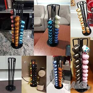 Вертикален Органайзер за капсули Nespresso, Неспресо, Долче Густо, Лаваца, 40 капсули
