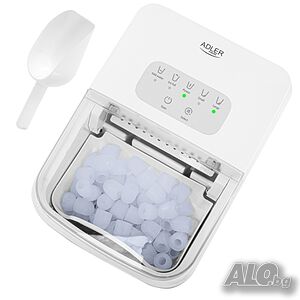 Ледогенератор Adler AD-8800, 105W, 12кг/24ч, 1.4L резервоар, Тъч панел, R600a агент, 2 размера, Бял