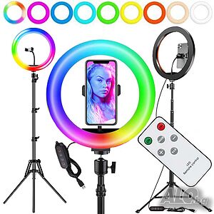 Ринг RGB Лампа със стойка/статив и поставка за телефон