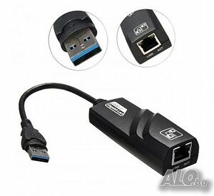 Мрежова LAN карта, външна, USB 3.0, RJ45 8pin, 10/100/1000MB/s