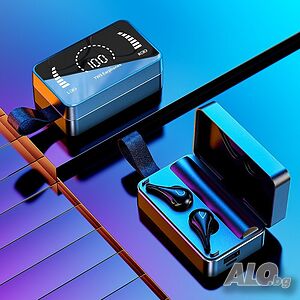 Гейминг Безжични стерео слушалки със зареждащ кейс, огледало и LCD дисплей H3