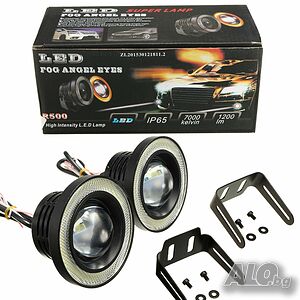 LED халогени тип ангелски очи, 89мм, LED Super Lamp Fog Angel Eyes