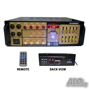 Караоке домашен аудио усилвател AV-9999BT, FM, SD, USB, Блутууд, 2x100W, 220VAC