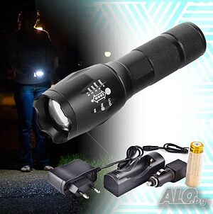 LED фенер BL-1831 с мек спусък за лов и риболов, акумулаторна батерия