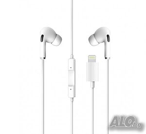 Слушалки за Iphone с мощен бас YTL-01, тапи, микрофон, кабел apple lighining(м), 1,2m