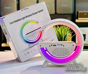 НОВО!! Тонколона с LED светлини и станция за безжично зареждане ГАРАНЦИЯ: 12 МЕСЕЦА