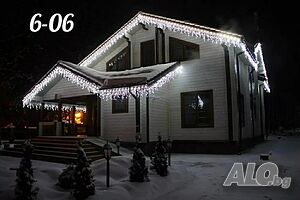 Коледни лампички, тип падащ сняг, 70 Led, бяла светлина, 300х70 см,