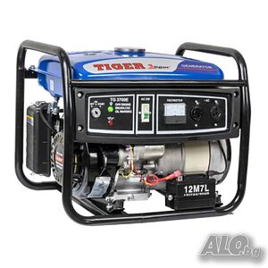 Монофазен бензинов генератор Tiger, 2700W, 12L, ел. стартер, с колела