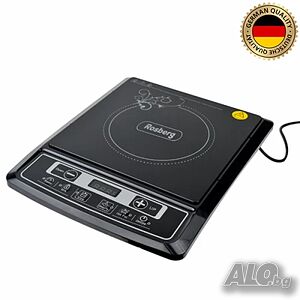 Индукционен котлон от черен кристал с 8 степени, 2000W, Гаранция 24 месеца