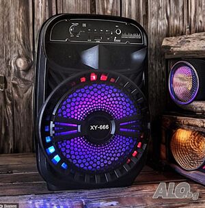 Преносима Караоке Тонколона HY-666, 8 инча, USB, Bluetooth, Цветомузика