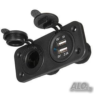 Панелни Букси за автомобилна запалка, гнездo(ж), 2xUSB, 12VDC, 24VDC