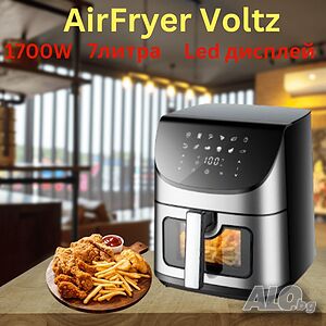 Голям Фритюрник с горещ въздух Oliver Voltz, 1700 W, с прозорче за наблюдение, 7L,200 градуса
