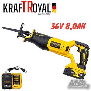 Акумулаторен Трион KRAFTROYAL 36V с 2 батерии и зарядно в куфар