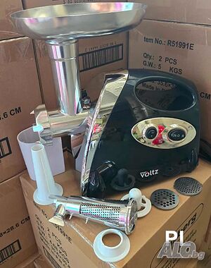 Мощна Месомелачка с приставка за домати Voltz V51991A, 1400W, Обратен ход, Аксесоари за сосове