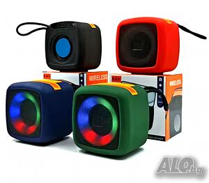 Мини преносима Bluetooth колонка с RGB LED светлини и Super Bass