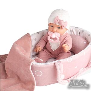 Детска Кукла Бебе с кошница и аксесоари, 30см Бебе