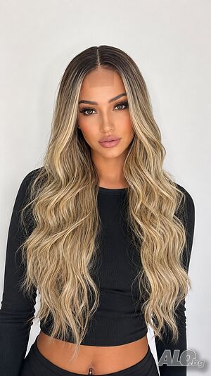 Тъмно руса лейс фронт перука, lace front 70cm
