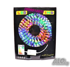 Комплект LED лента - 10м., 16 цвята, 8 режима, 6 DIY, Водоустойчива