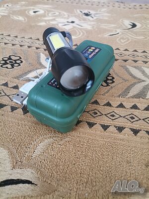Мощно LED акумулаторно фенерче с аварийна светлина/ Powerful LED rechargeable flashlight