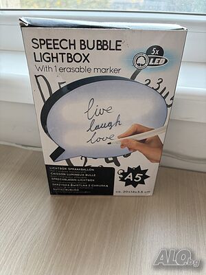 Продавам speech bubble lightbox (светеща кутия във формата на комикс балон за реплика)