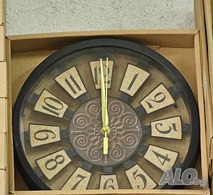 🕰 Стенен дървен часовник, 25 см, бял и кафяв - Стил и елегантност за вашия дом 🕰